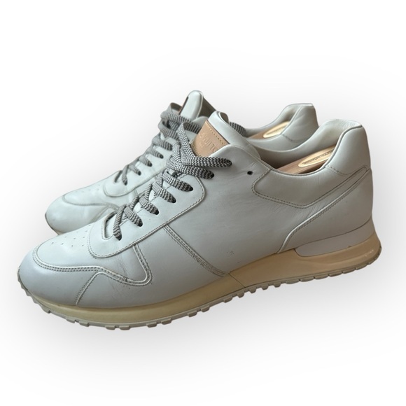 AUTHENTIC Louis Vuitton RUN AWAY LEATHER LOW TRAINERS Sz 7 - Picture 4 of 11